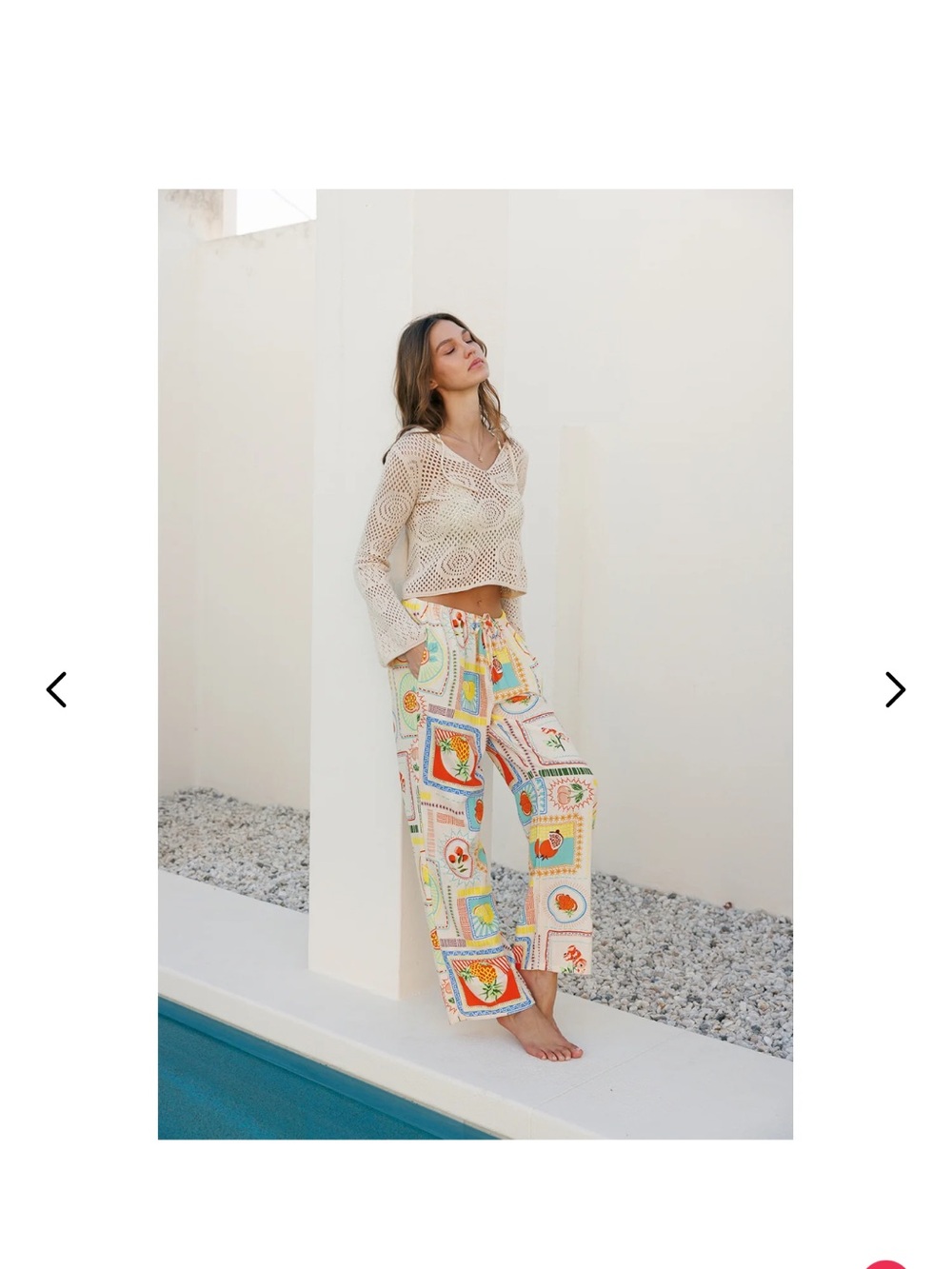 Cali 1850 Printed Linen Pull On Pants - Multi Fruit Tiles. Size M. NWT